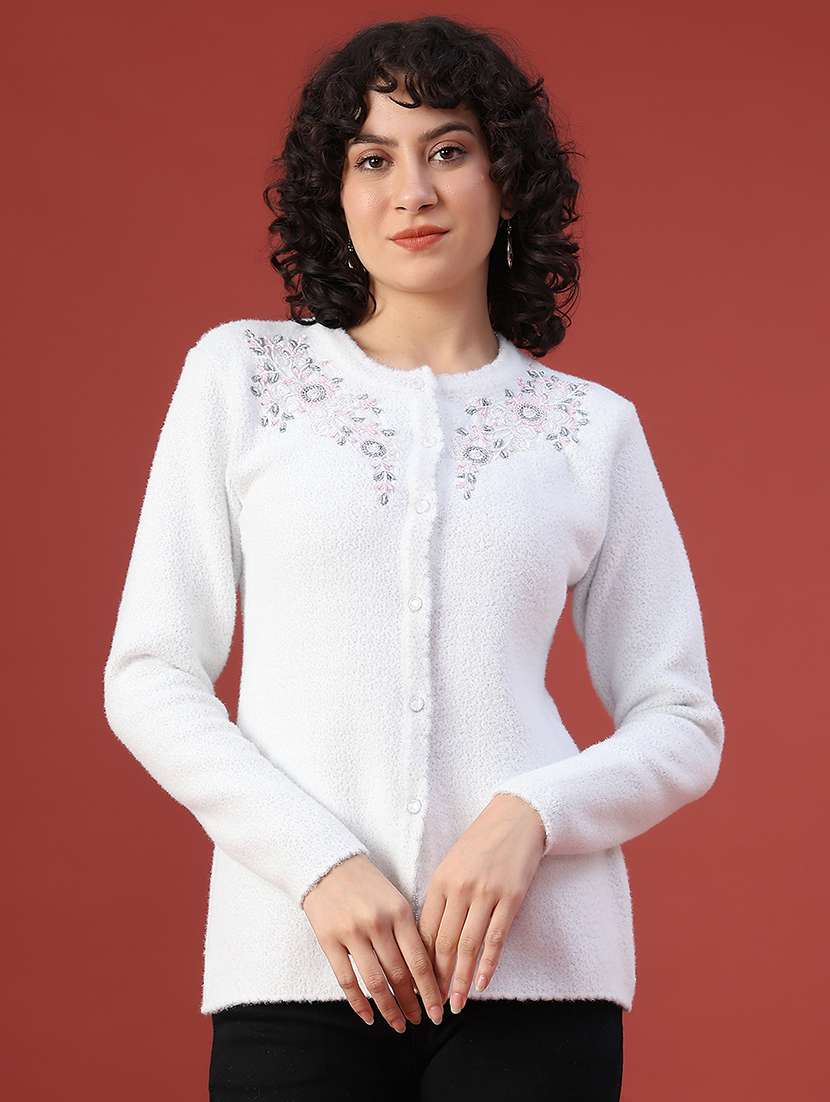 women self design long sleeve cardigan - 21986444 -  Standard Image - 1