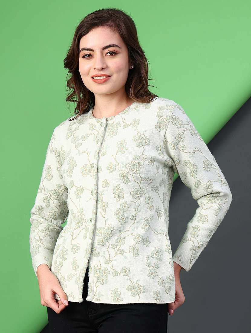 women self designed long sleeve cardigan - 21986446 -  Standard Image - 1