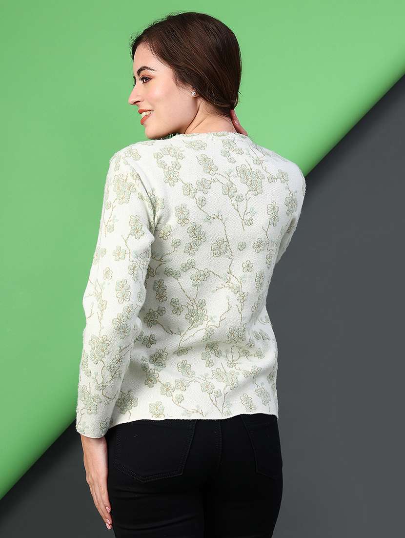 women self designed long sleeve cardigan - 21986446 -  Standard Image - 4