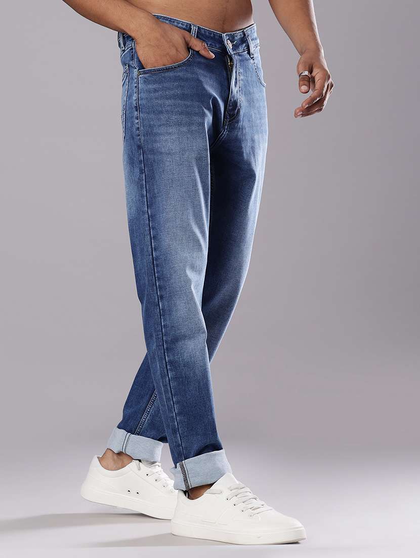 men solid mid rise straight fit jean - 21986509 -  Standard Image - 1