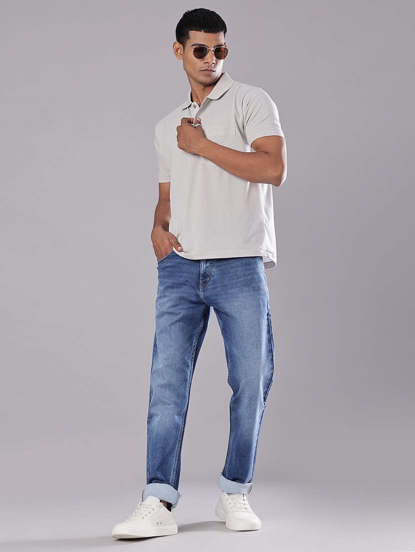 men solid mid rise straight fit jean - 21986509 -  Standard Image - 4