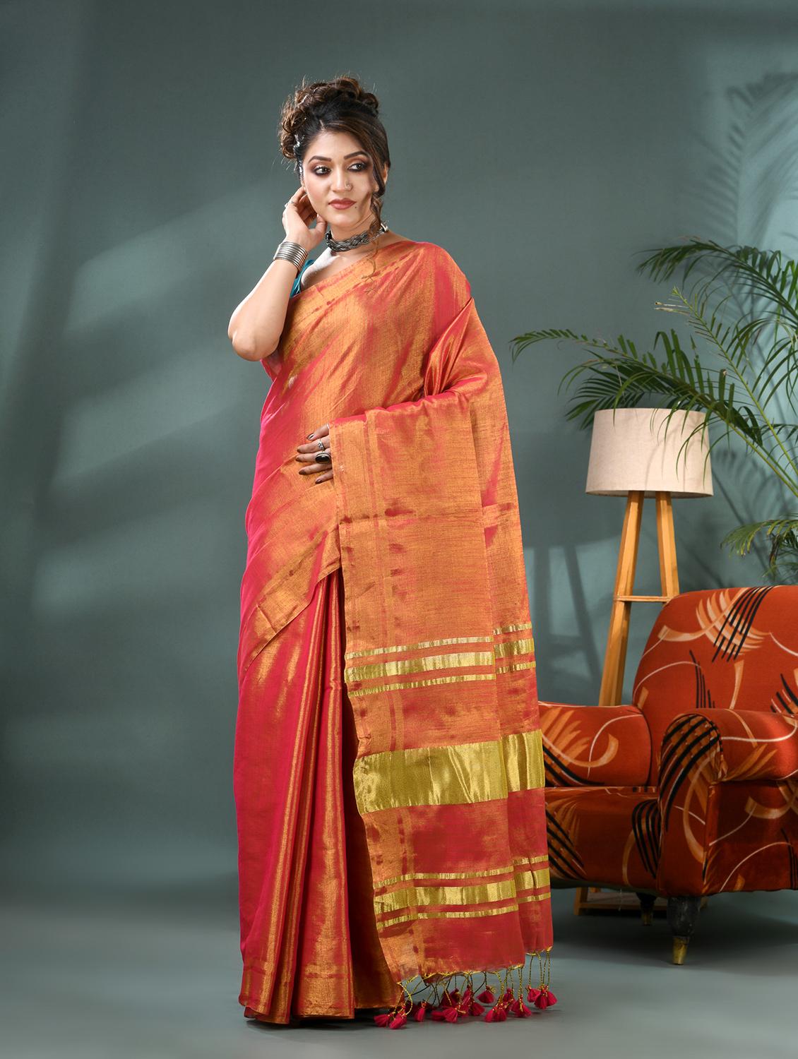 women solid plain saree with blouse - 21986600 - Standard Image - 1