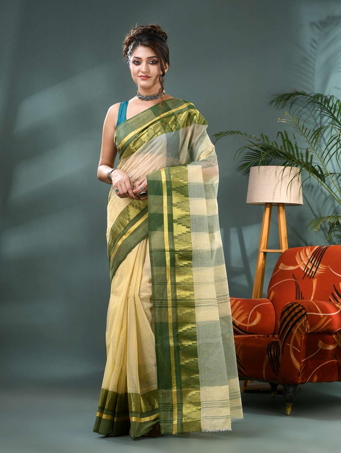 women self design tant saree - 21986602 -  Standard Image - 1