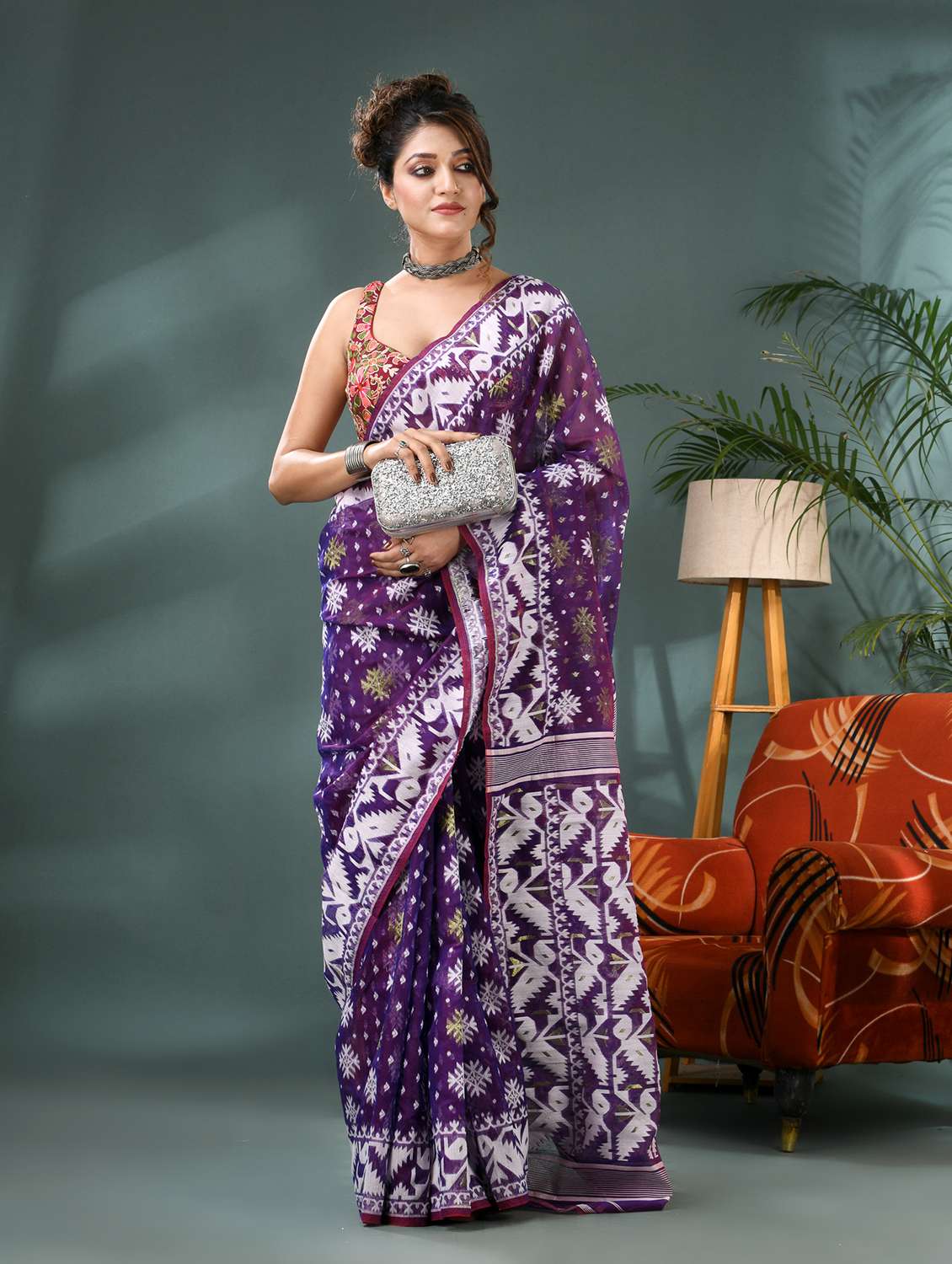 women self design jamdani saree - 21986608 -  Standard Image - 1