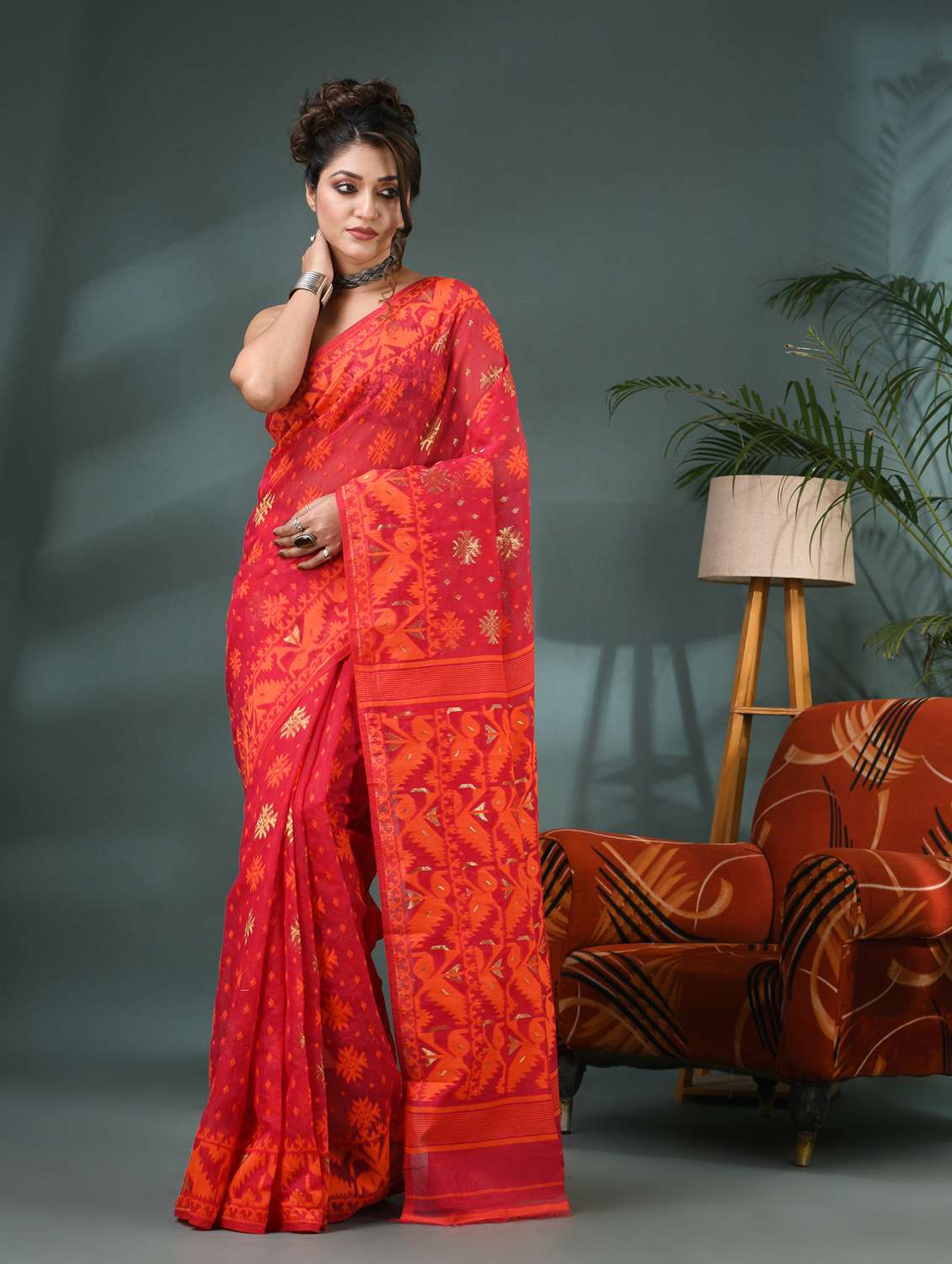 women self design jamdani saree - 21986609 -  Standard Image - 1