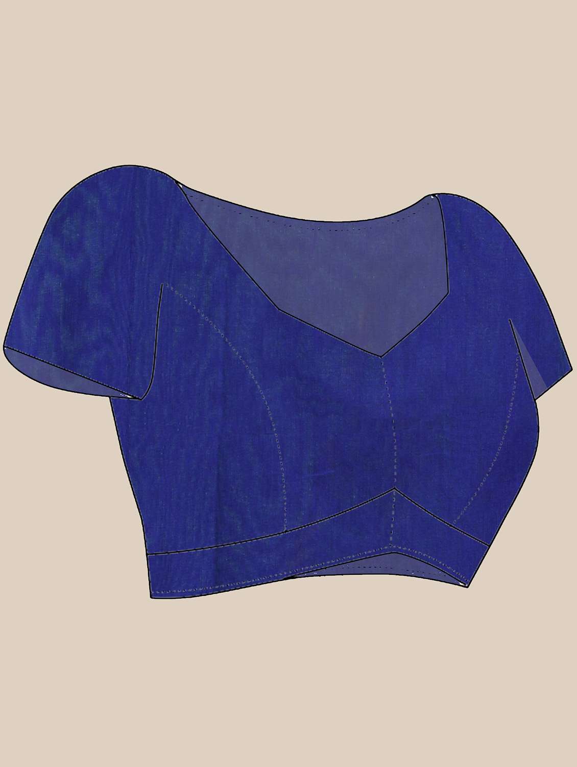 women solid with bordered saree with blouse - 21986612 -  Standard Image - 4