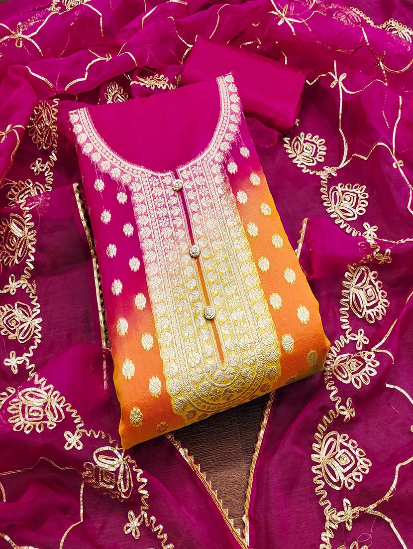 women self design zari work unstitched suit set - 21986667 -  Zoom Image - 0