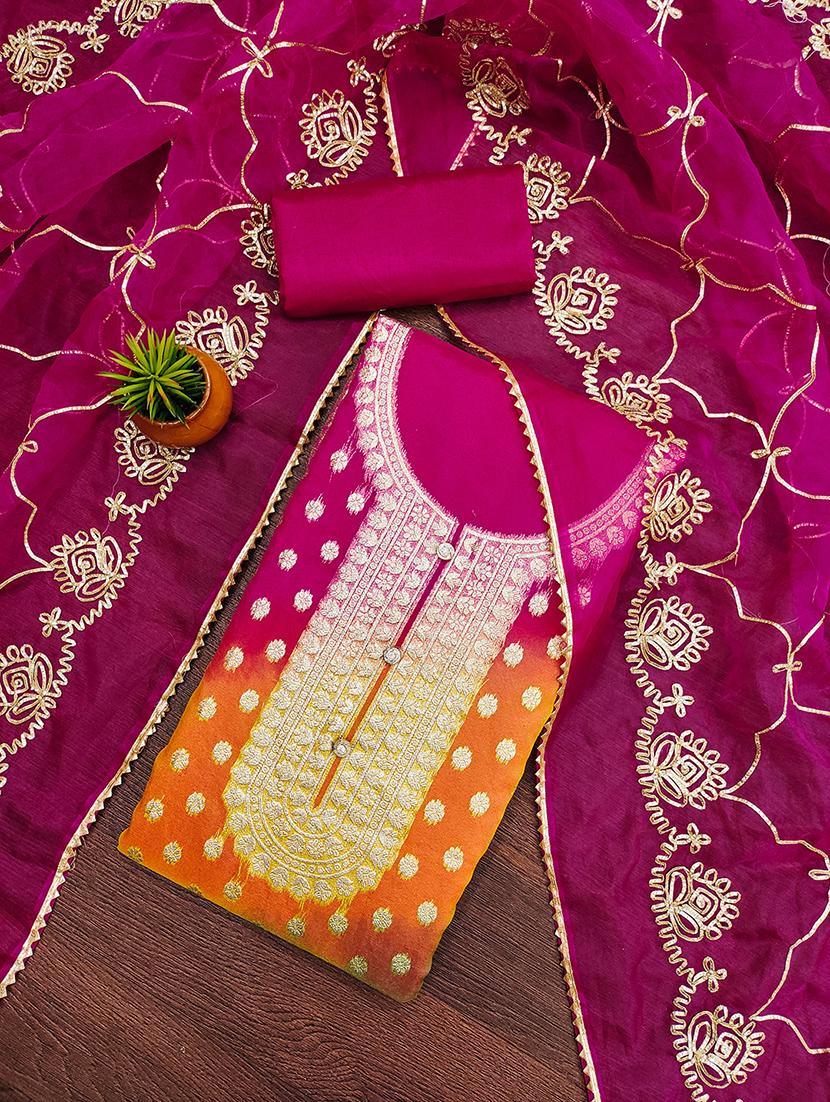 women self design zari work unstitched suit set - 21986667 -  Standard Image - 1