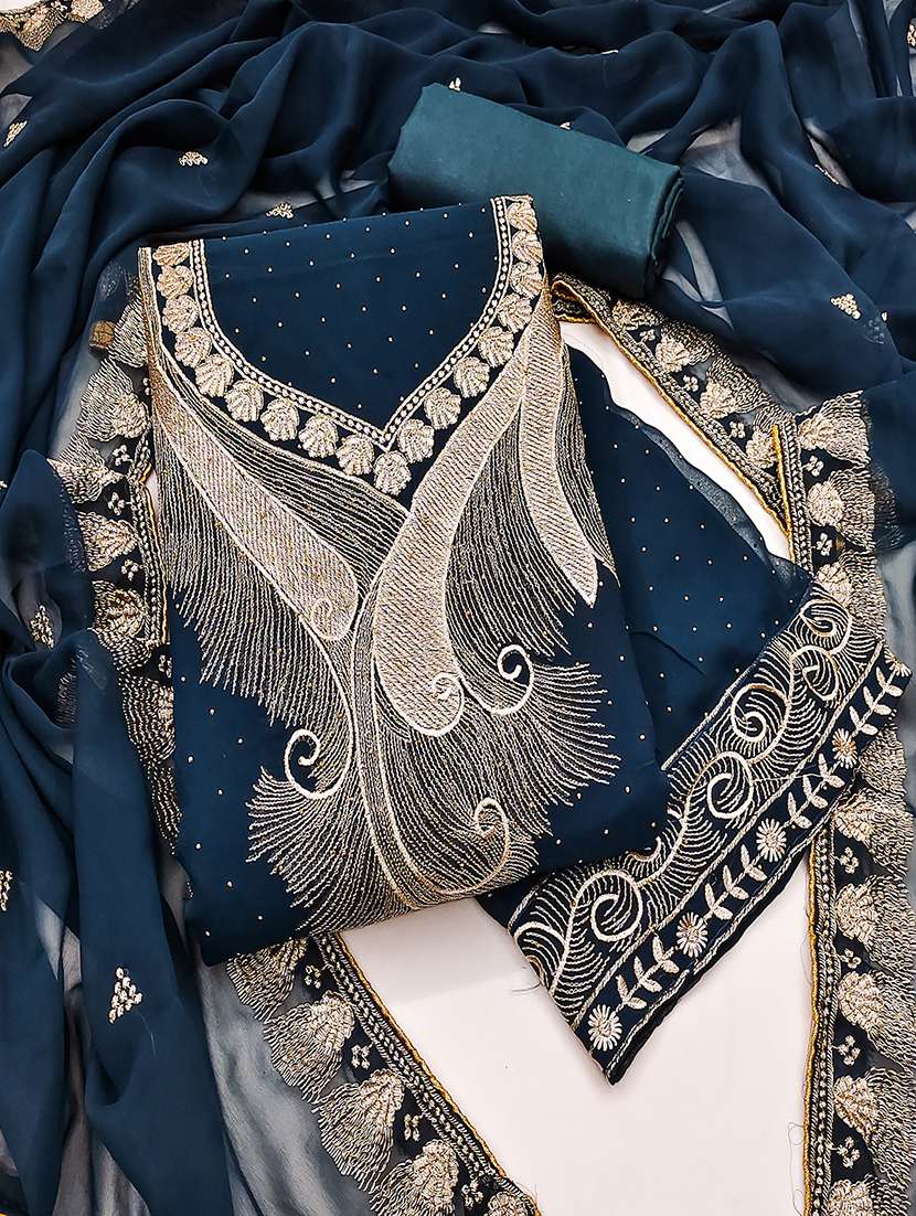 women solid with work unstitched suit set - 21986675 -  Standard Image - 1