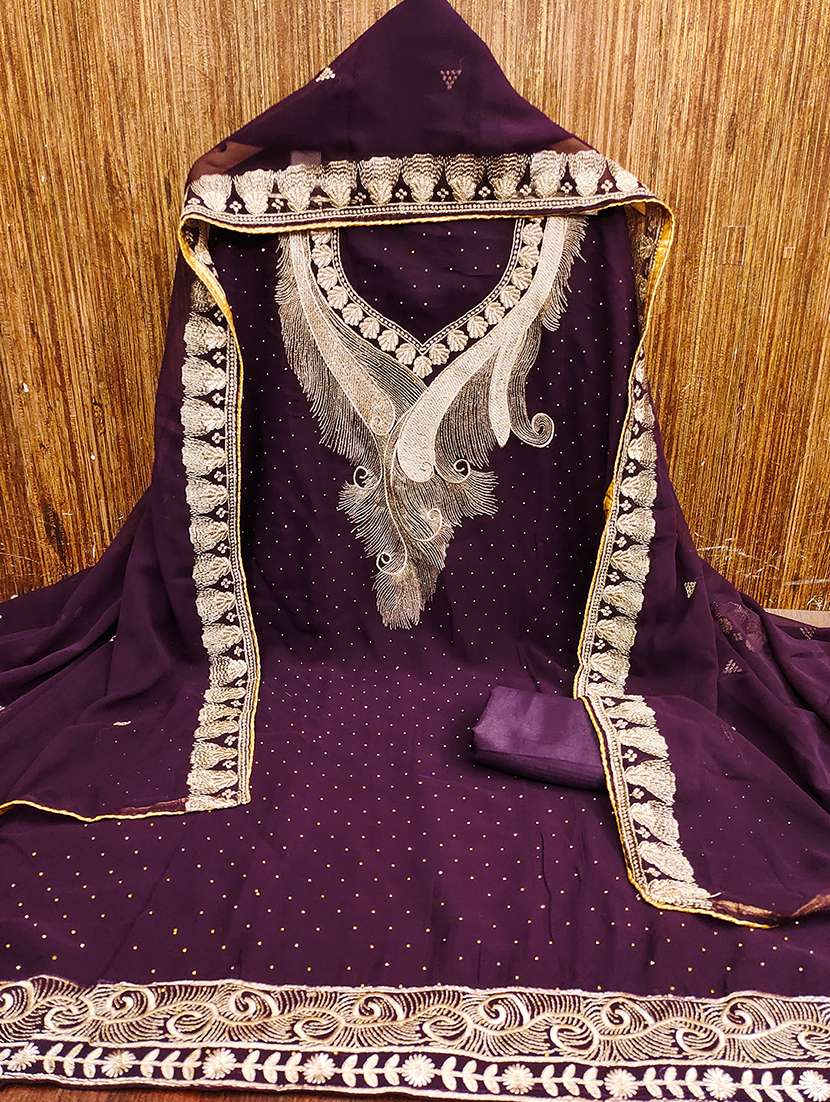 women solid with work unstitched suit set - 21986678 -  Standard Image - 1