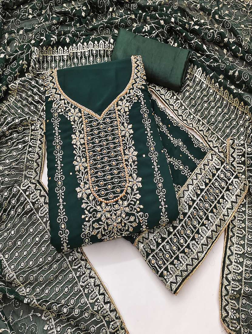 women solid with work embroidered unstitched suit set - 21986680 -  Standard Image - 1