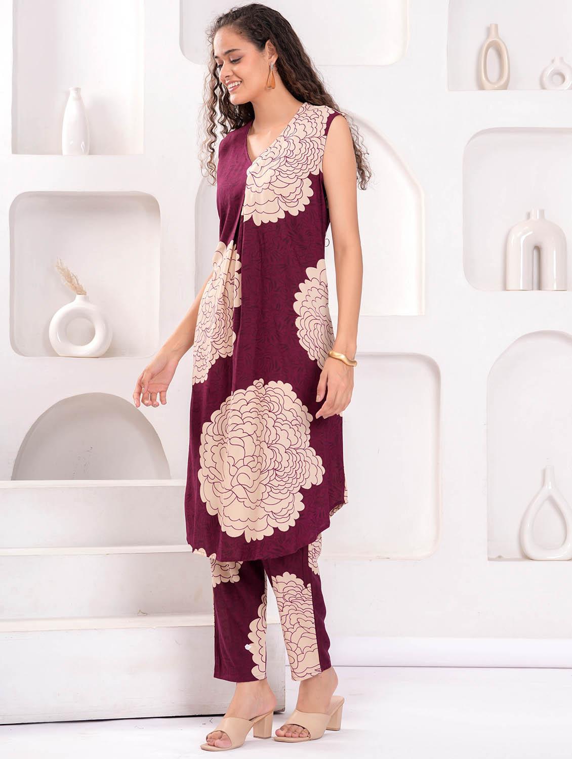 women bandhani print sleeveless kurta and pant set - 21986712 - Standard Image - 1
