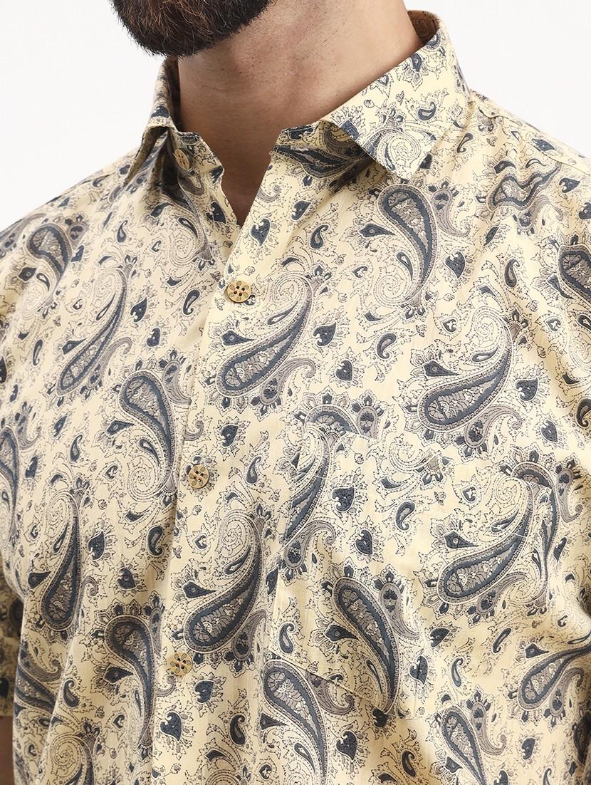 men printed short sleeve regular fit casual shirt - 21986729 - Standard Image - 4