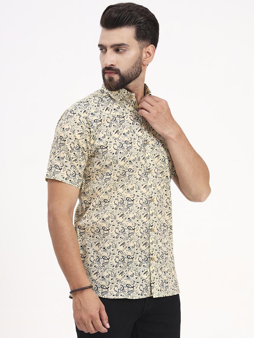 men printed short sleeve regular fit casual shirt - 21986736 - Standard Image - 1