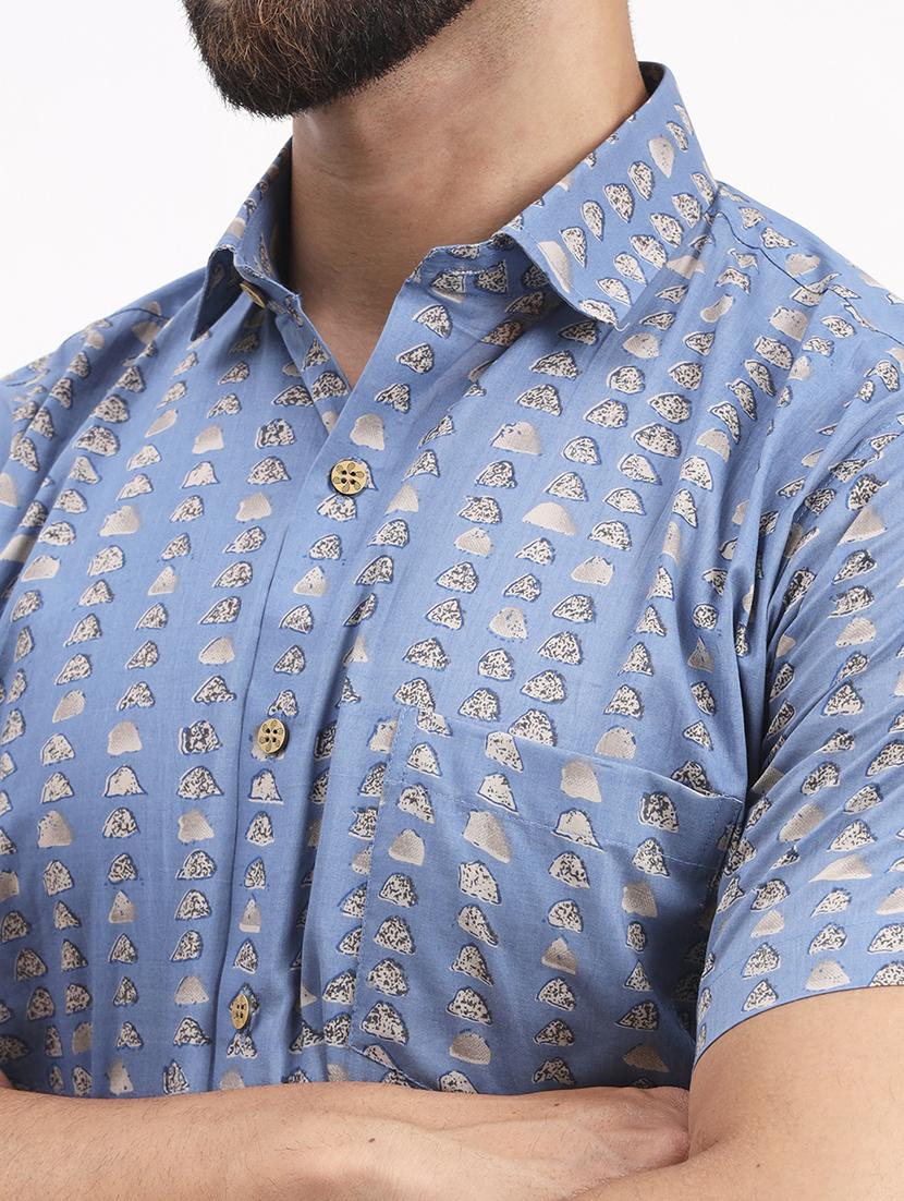 men printed short sleeve regular fit casual shirt - 21986742 - Standard Image - 4