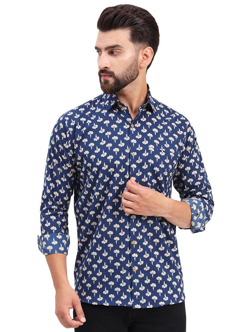 men printed long sleeve regular fit casual shirt - 21986746 - Standard Image - 1