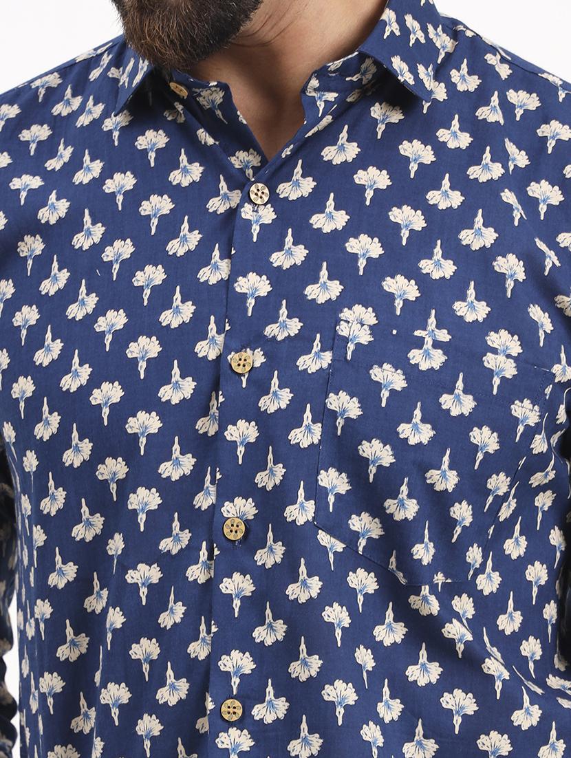men printed long sleeve regular fit casual shirt - 21986746 - Standard Image - 4