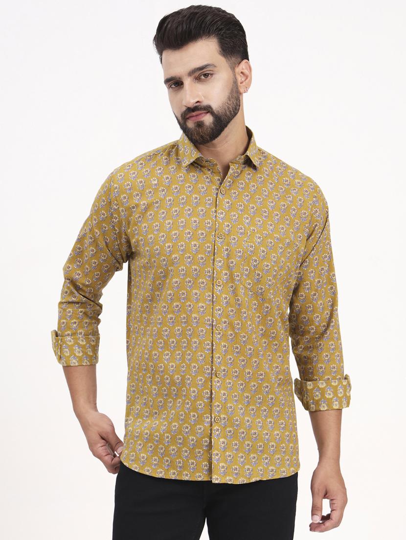 men printed long sleeve regular fit casual shirt - 21986754 - Standard Image - 1
