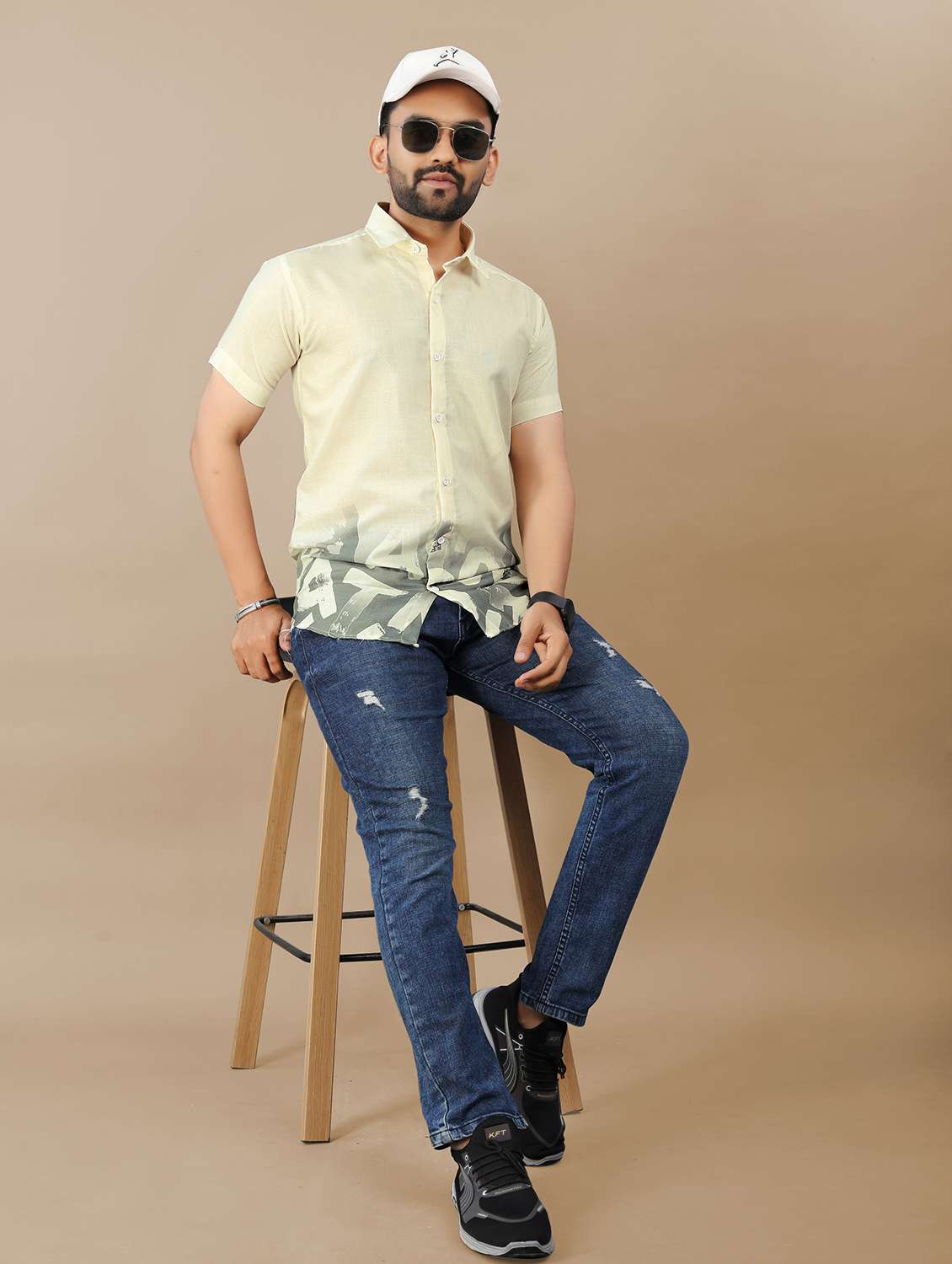 men printed short sleeve collared regular fit shirt - 21986757 -  Standard Image - 4