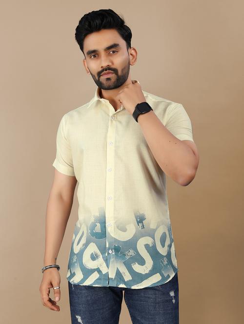 men printed short sleeve collared regular fit shirt - 21986758 - Standard Image - 0