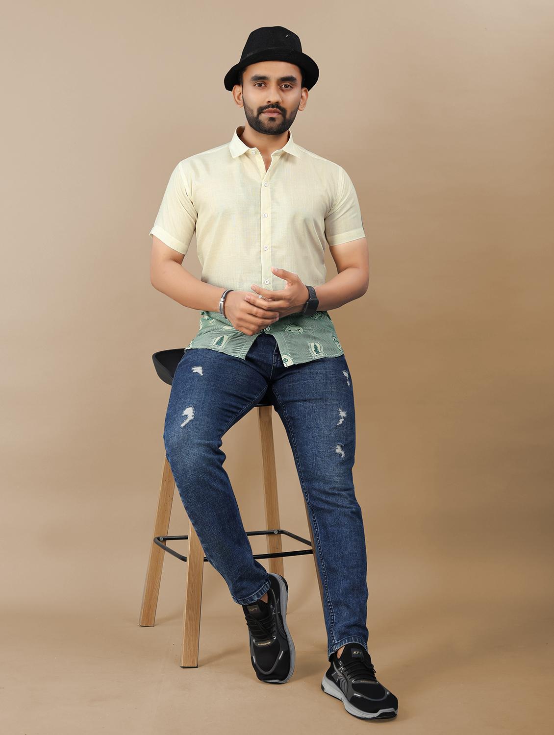 men printed short sleeve collared regular fit shirt - 21986759 - Standard Image - 4