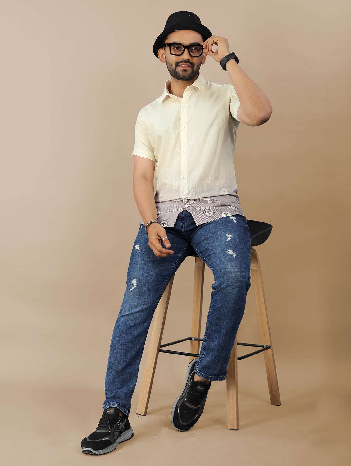 men printed short sleeve collared regular fit shirt - 21986760 - Standard Image - 4
