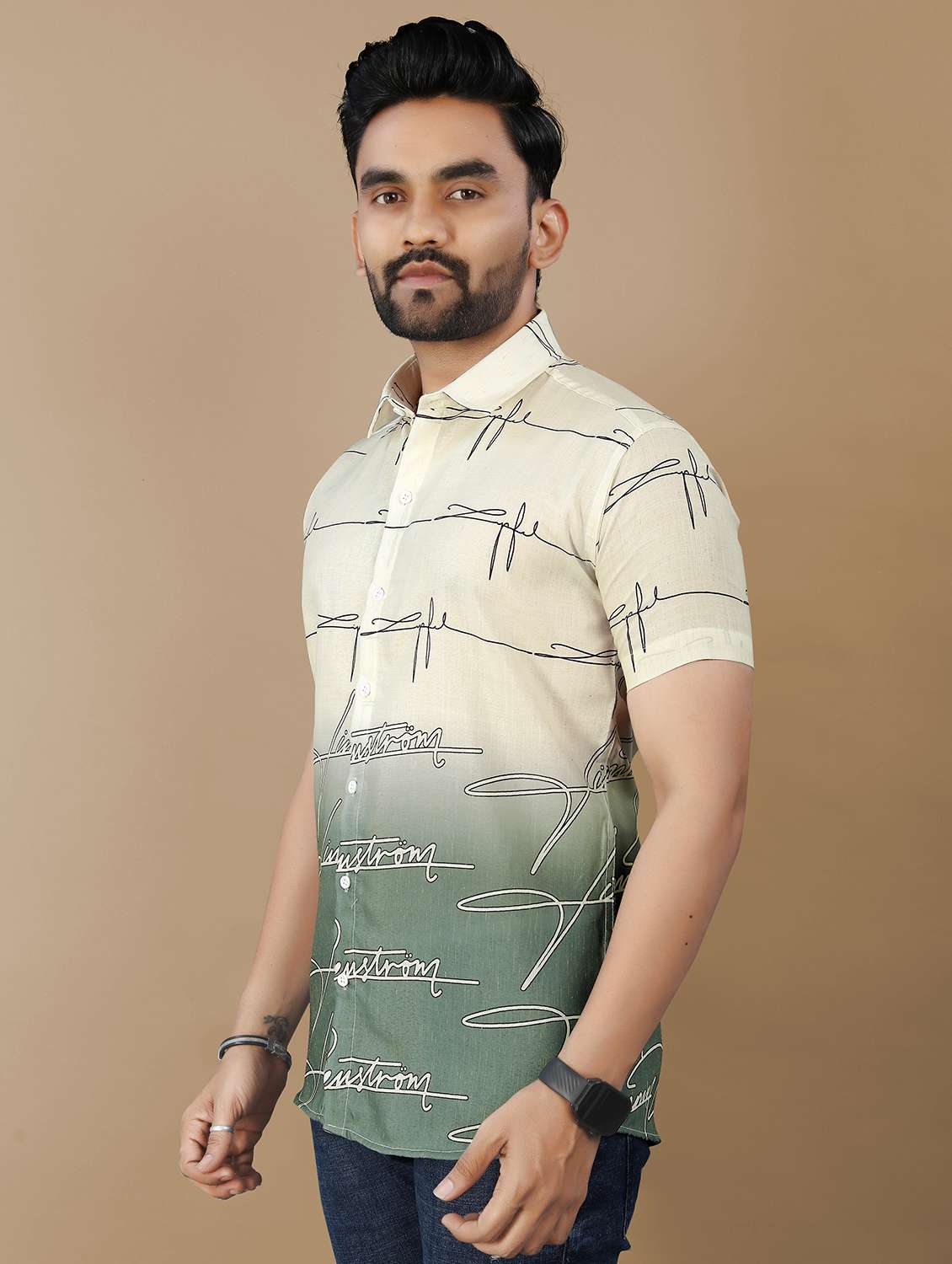 men printed collared regular fit shirt - 21986762 -  Standard Image - 1