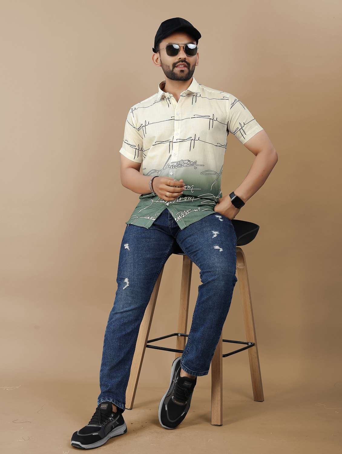 men printed collared regular fit shirt - 21986762 -  Standard Image - 4