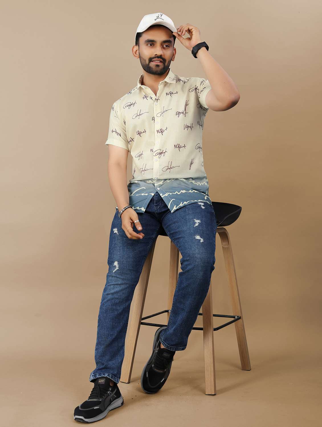 men printed short sleeve collared regular fit shirt - 21986764 - Standard Image - 4