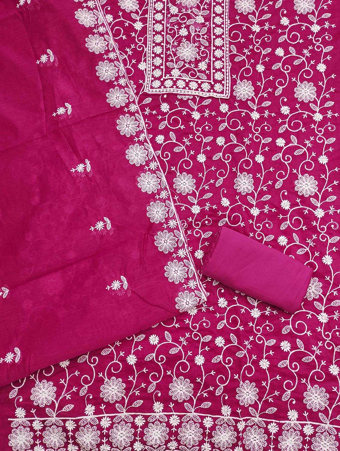 women solid with work embroidered unstitched suit set - 21986783 -  Standard Image - 1