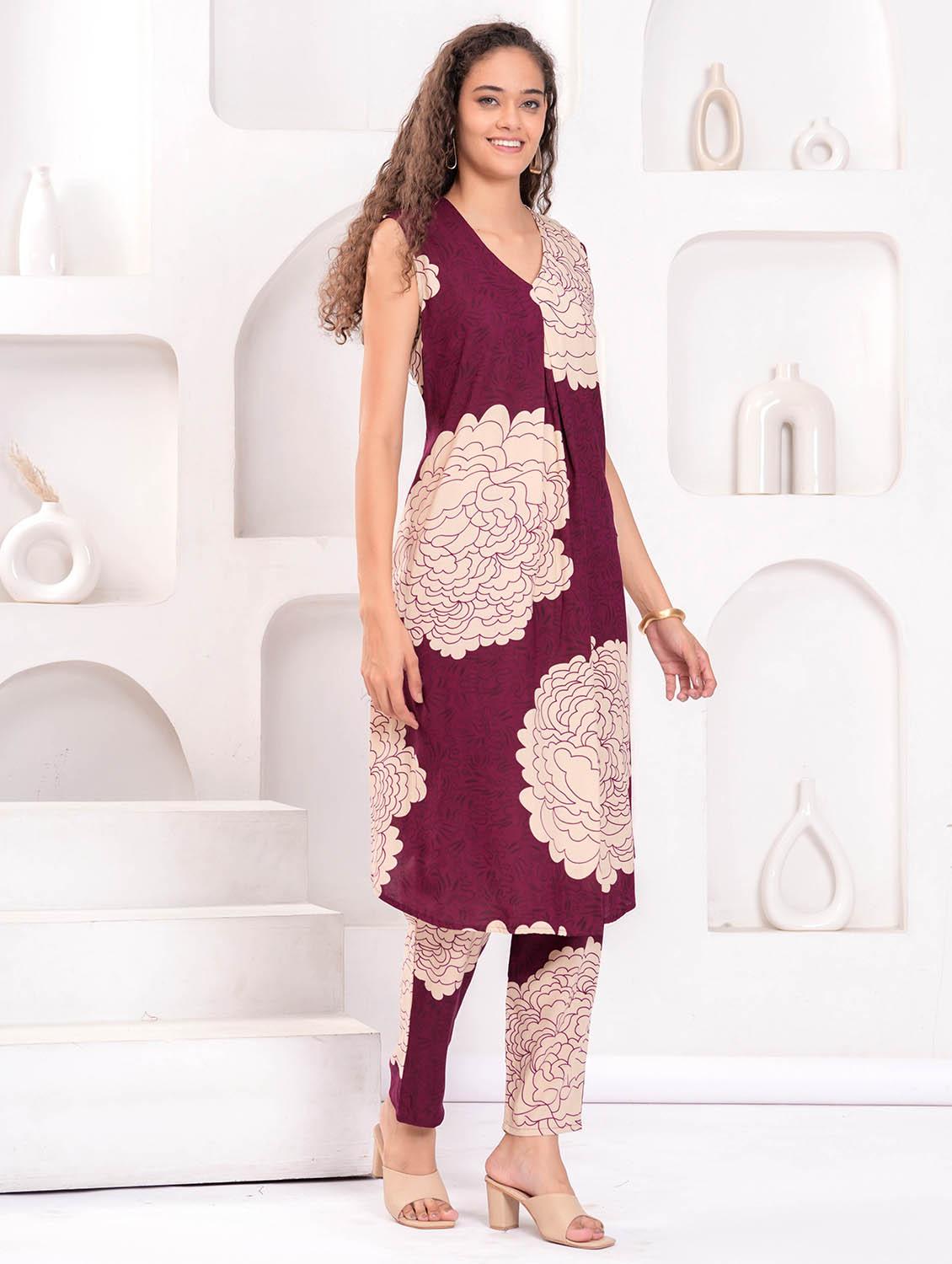 women bandhani print sleeveless kurta and pant set - 21986790 - Standard Image - 1