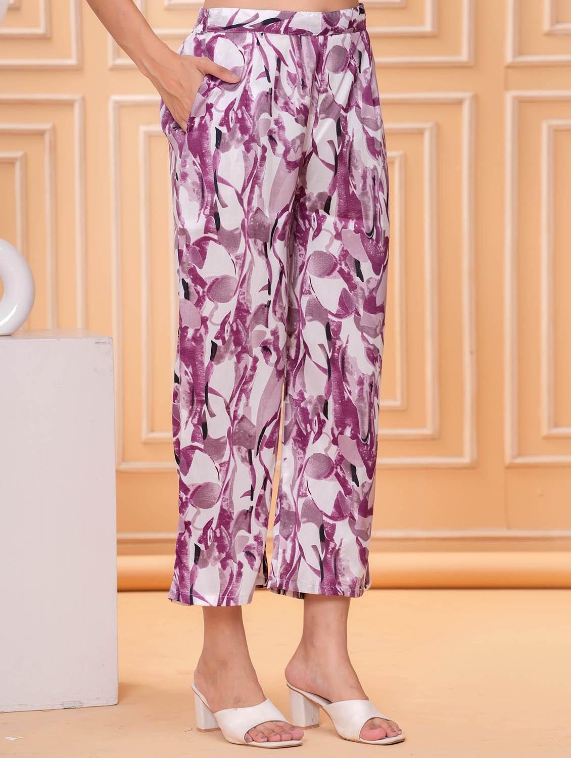 women printed top and trouser co-ord set - 21986795 - Standard Image - 4