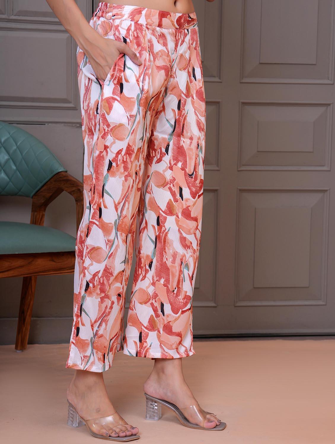 women printed top and trouser co-ord set - 21986796 - Standard Image - 4