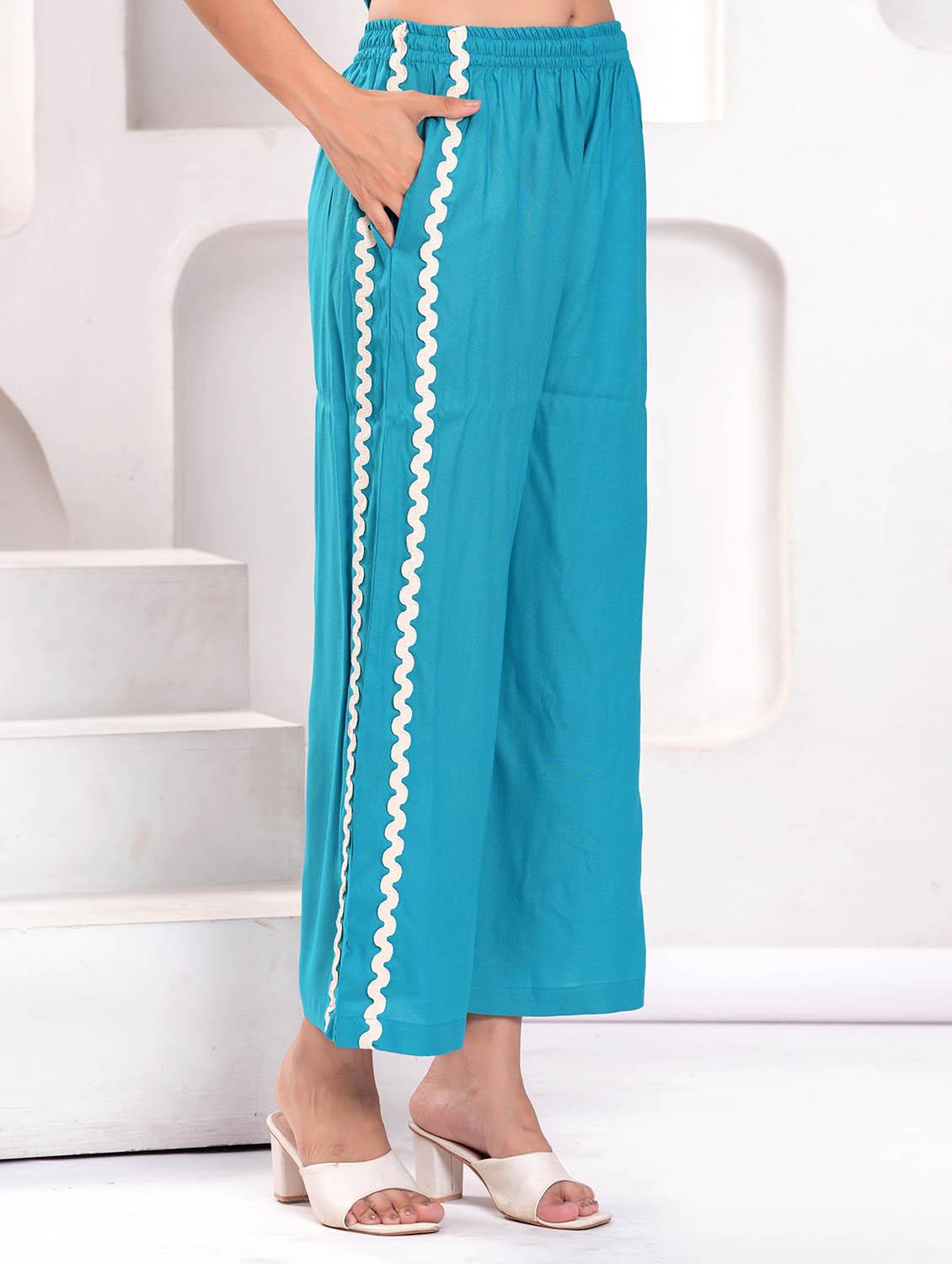 women solid sleeveless top and trouser co-ord set - 21986799 - Standard Image - 4