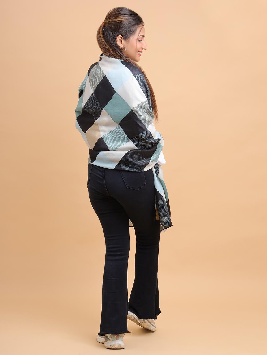 women checkered viscose scarf - 21986811 - Standard Image - 4