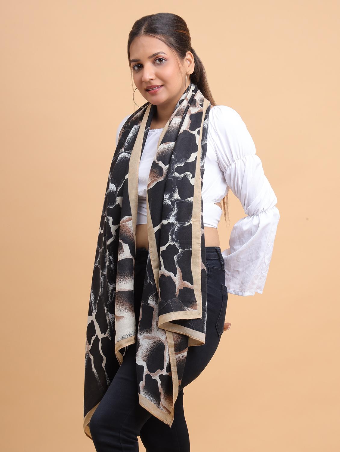 women abstract print viscose scarf - 21986812 - Standard Image - 4