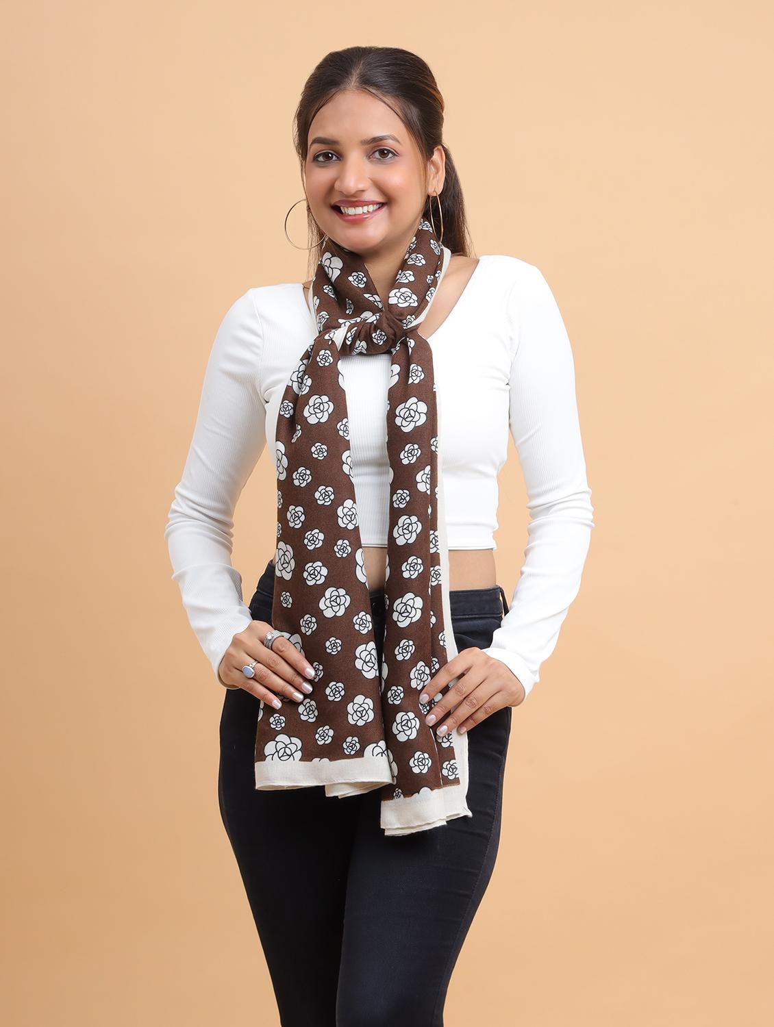 women floral printed viscose scarf - 21986815 - Standard Image - 4
