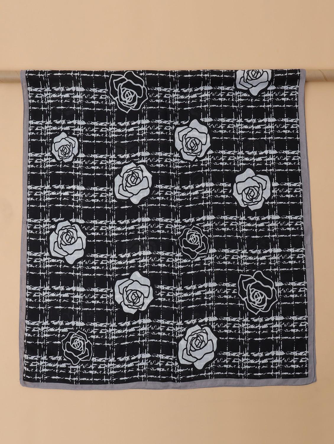 floral printed rectangular viscose blend women scarf - 21986823 - Standard Image - 6