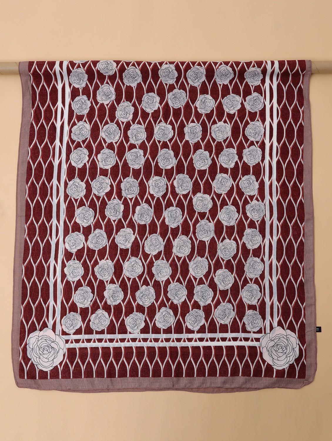 printed maroon color scarf - 21986824 - Standard Image - 6