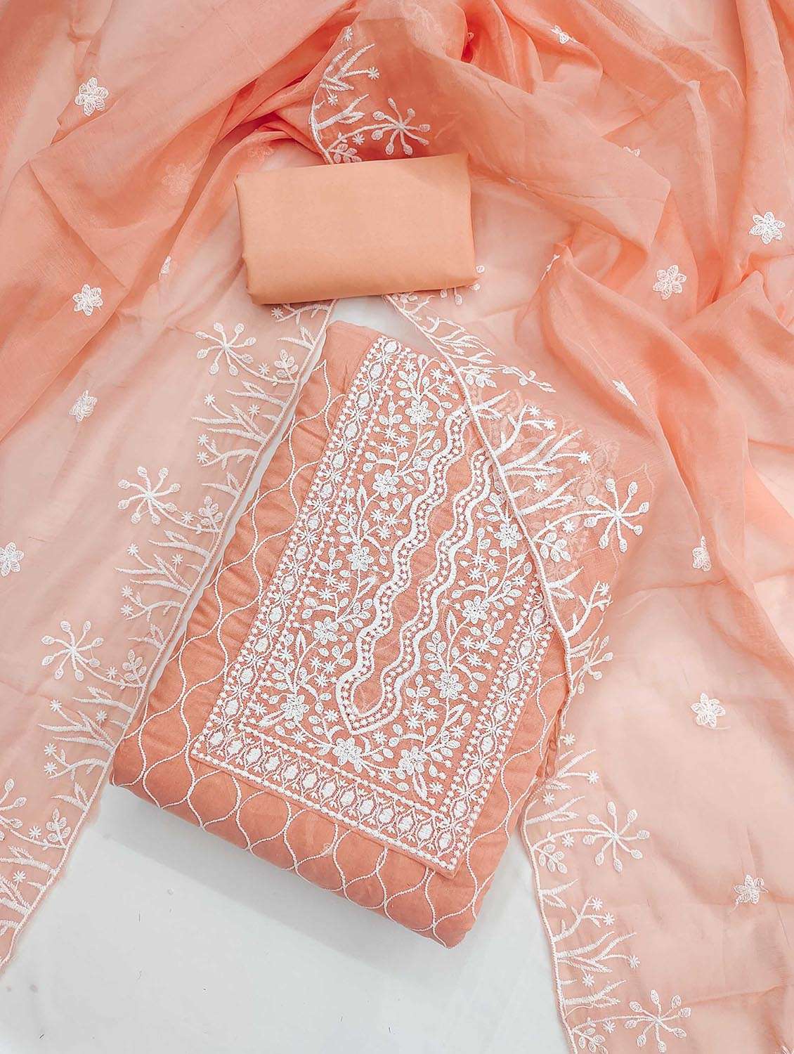 women solid with work embroidered unstitched suit set - 21986828 -  Standard Image - 1