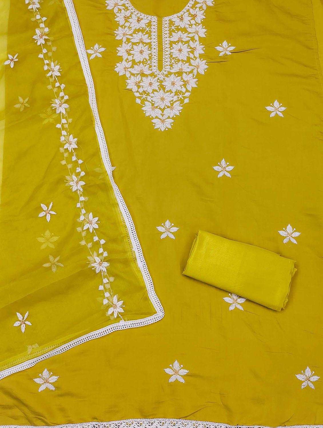 women solid with work embroidered unstitched suit set - 21986863 -  Standard Image - 1