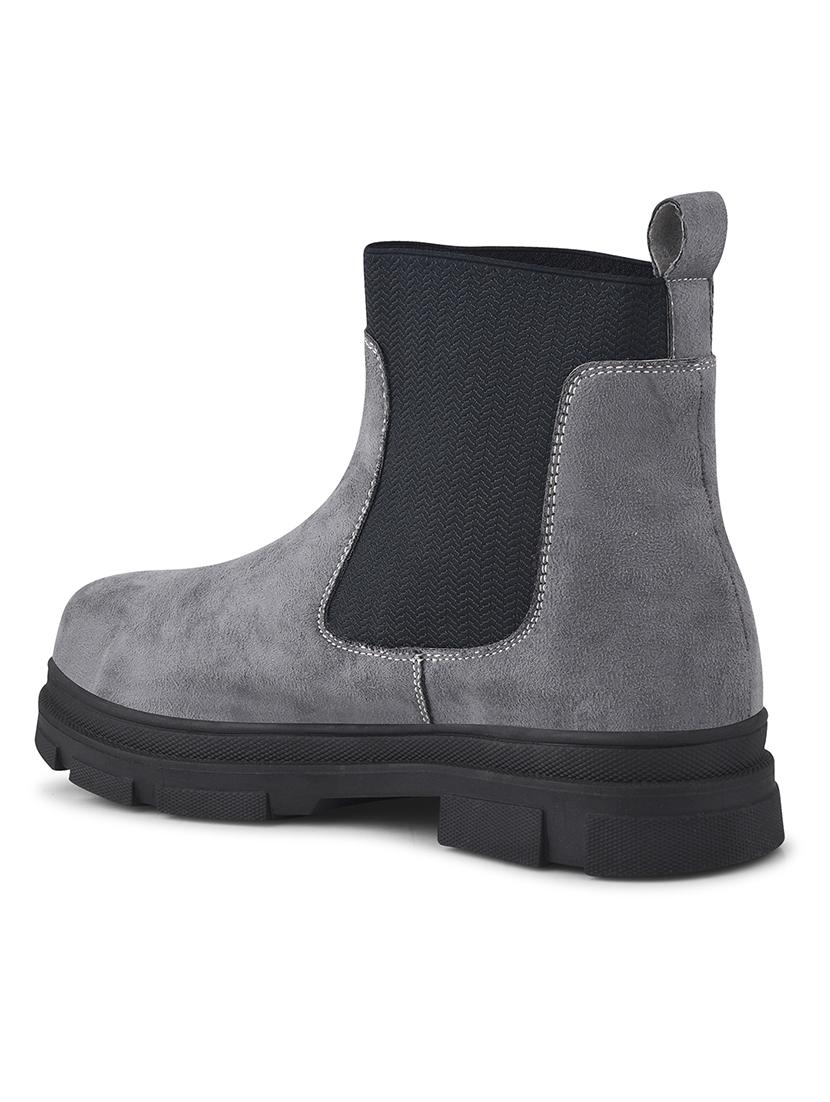 women grey solid ankle boot - 21986866 - Standard Image - 4