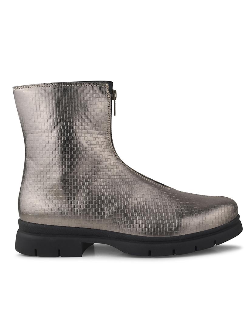 women metallic textured ankle length boots - 21986867 - Standard Image - 6