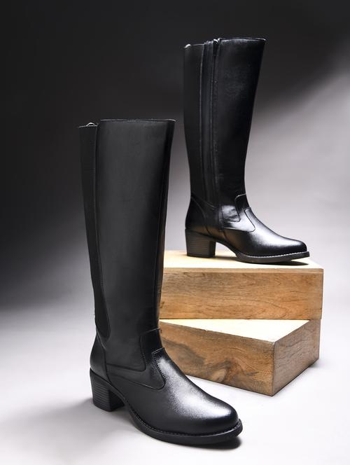 women black block heel knee length boots - 21986870 -  Standard Image - 0