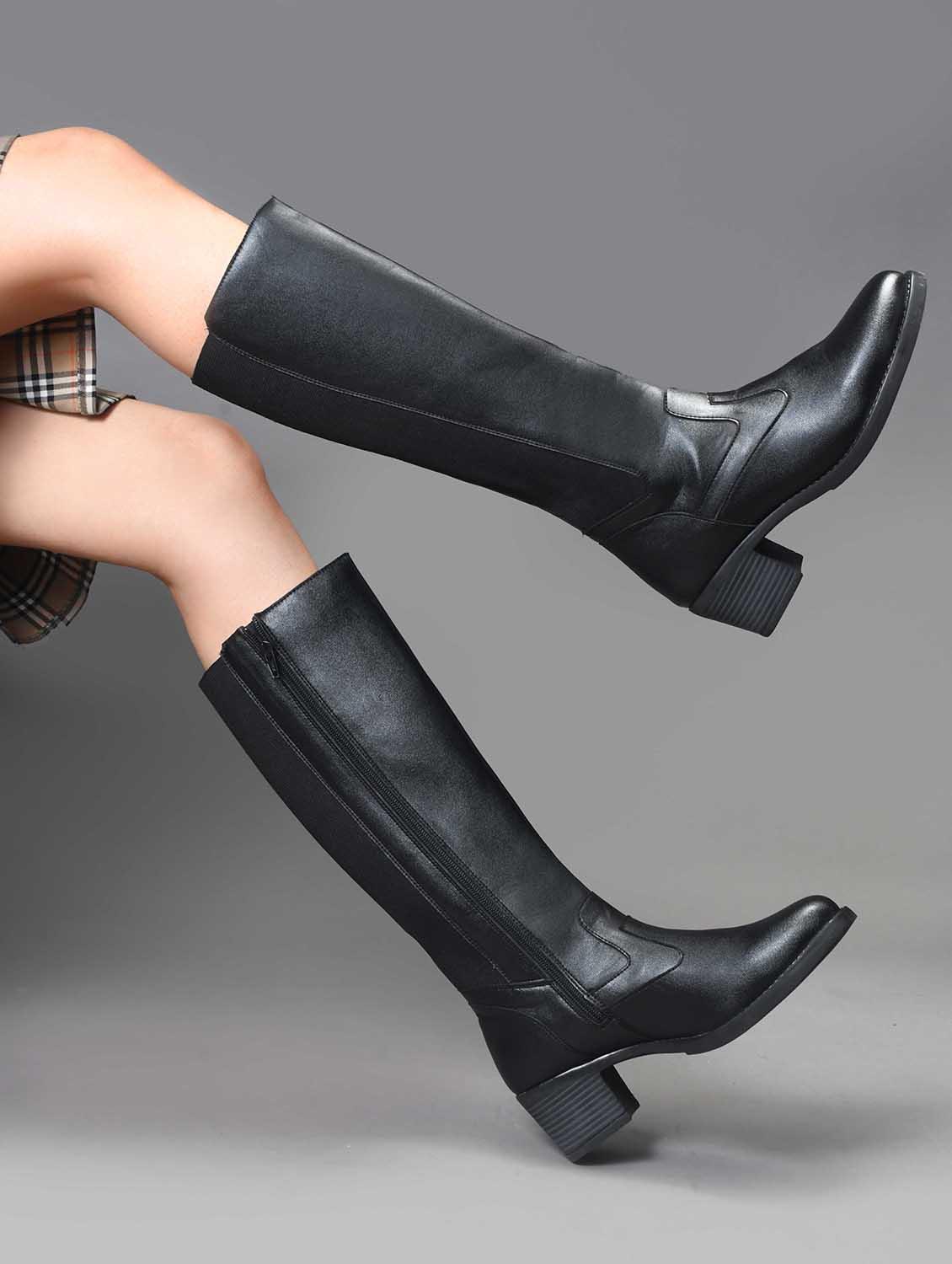 women black block heel knee length boots - 21986870 -  Standard Image - 1