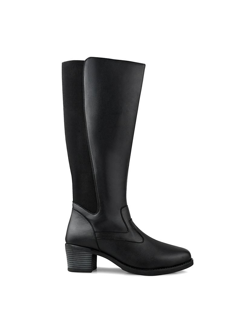 women black block heel knee length boots - 21986870 - Standard Image - 4