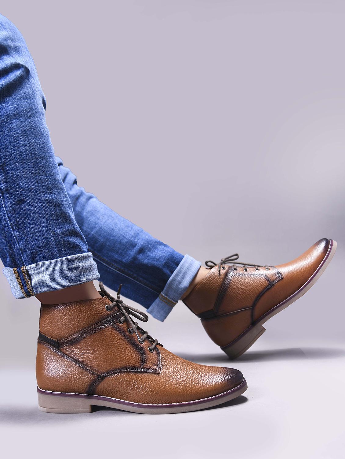 men tan lace up boot - 21986875 -  Standard Image - 1