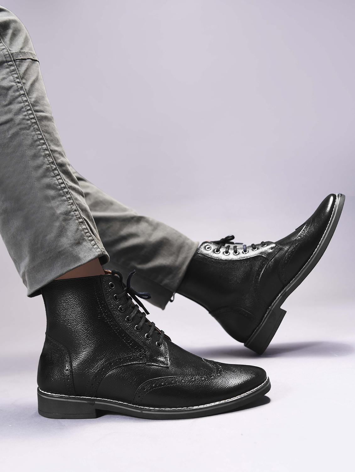 men black lace up boot - 21986876 -  Standard Image - 1