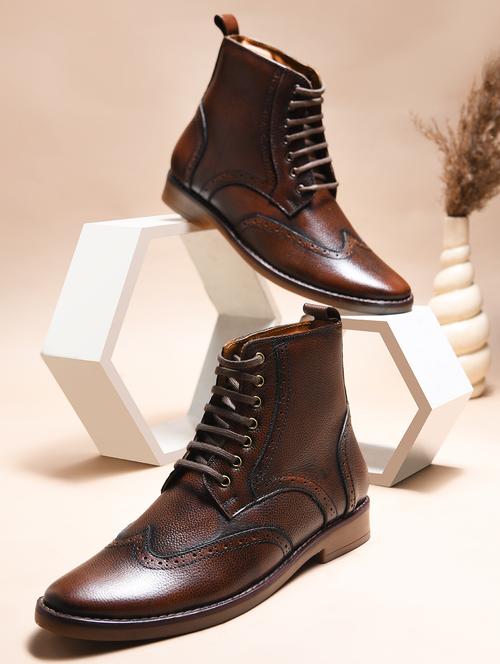 men brown lace up boot - 21986877 -  Standard Image - 0