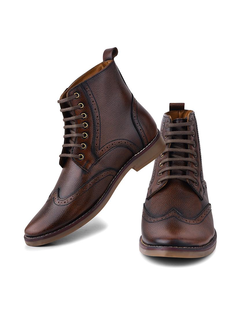 men brown lace up boot - 21986877 - Standard Image - 4